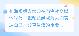 花海视频去水印