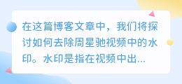 周星驰视频去水印