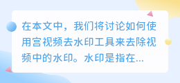 宫视频去水印