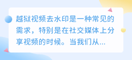 越狱视频去水印