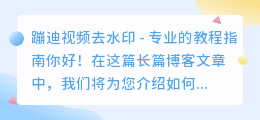 蹦迪视频去水印