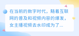 女主播视频去水印