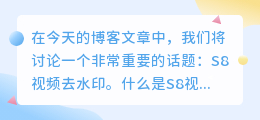 S8视频去水印