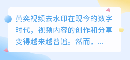 黄奕视频去水印