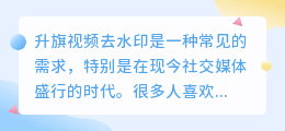 升旗视频去水印
