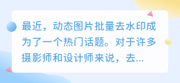 动态图片批量去水印