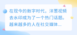 洋葱视频去水印