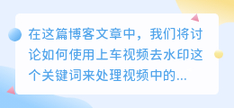 上车视频去水印