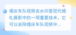 婚庆车队视频去水印