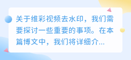 维彩视频去水印