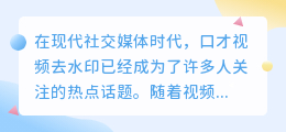 口才视频去水印