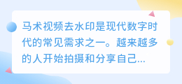 马术视频去水印