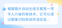 根据图片自动生成文案