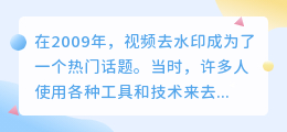 2009视频去水印