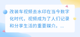 改装车视频去水印