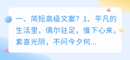 简短高级文案?