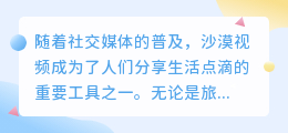 沙漠视频去水印