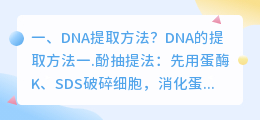 DNA提取方法?