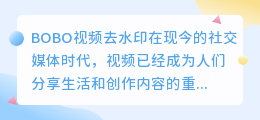 BOBO视频去水印