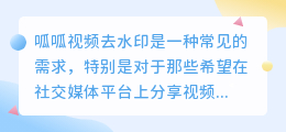 呱呱视频去水印