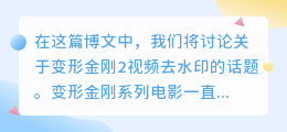 变形金刚2视频去水印