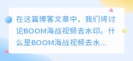 BOOM海战视频去水印