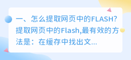 怎么提取网页中的FLASH?