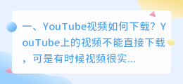 YouTube视频如何下载?
