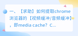 【求助】如何提取chrome浏览器的【视频缓冲/音频缓冲】,即media cache?
