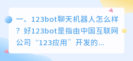 123bot智能聊天机器人 123bot聊天机器人是哪个公司的产品?