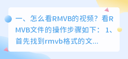 怎么看RMVB的视频?