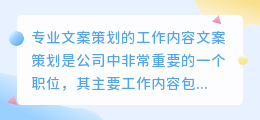 文案策划工作内容怎么写