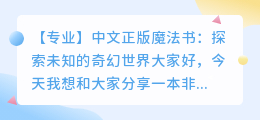 中文正版魔法书