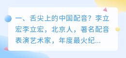 舌尖上的中国配音生成器