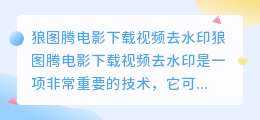 狼图腾电影下载视频去水印