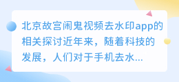 北京故宫闹鬼视频去水印app