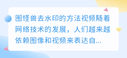 图怪兽去水印的方法视频