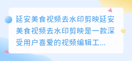 延安美食视频去水印剪映