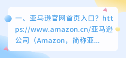 亚马逊官网首页入口?