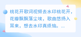桃花开歌词视频去水印