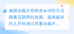 美国动画片视频去水印