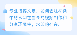 导视屏去水印视频软件下载
