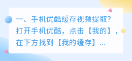 手机优酷缓存视频提取?
