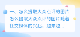 怎么提取大众点评的图片