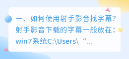 如何使用射手影音找字幕?