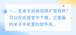 安卓手机给视频扩音软件?