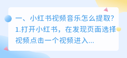 小红书视频音乐怎么提取?