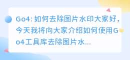 go4怎么去水印