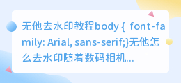 无他怎么去水印