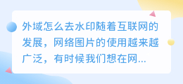 外域怎么去水印